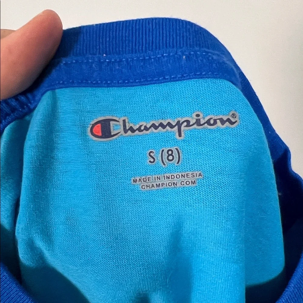 Champion Kids‎ Navy & Bright Blue and White Short Sleeve Shirt Boys Size Small